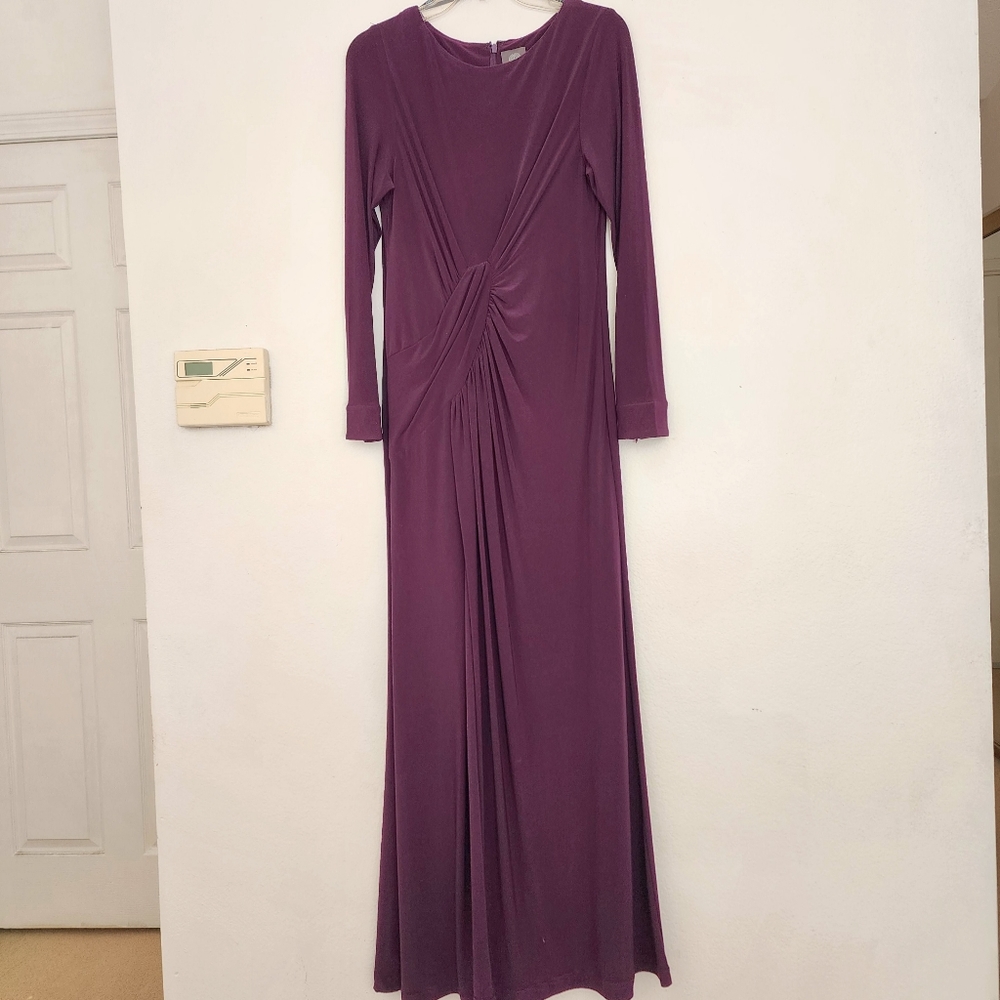 Vince Camuto - Long Sleeve Jersey Gown - Size 10 - Purple